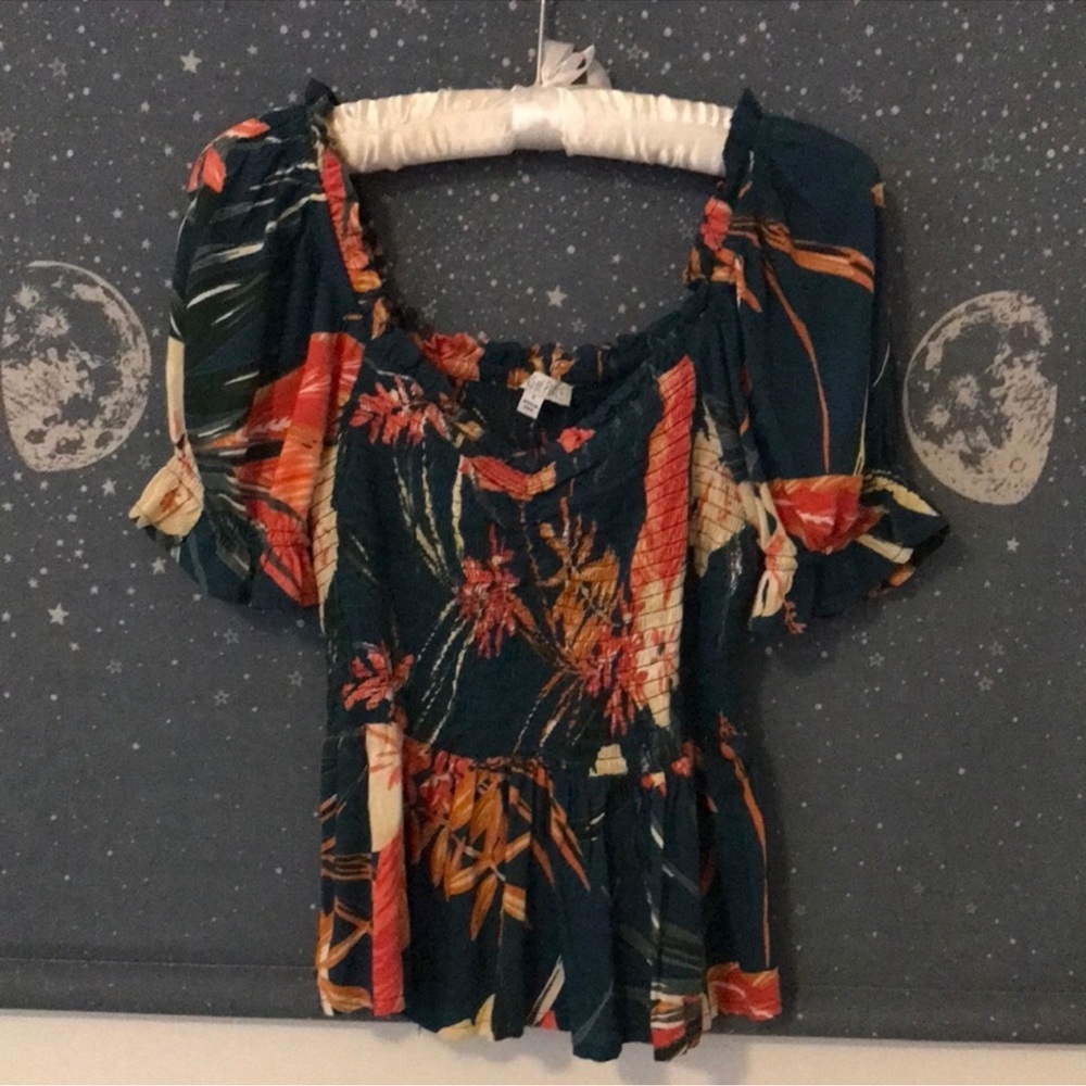 Anthropologie Patrons of Peace tropical boho top